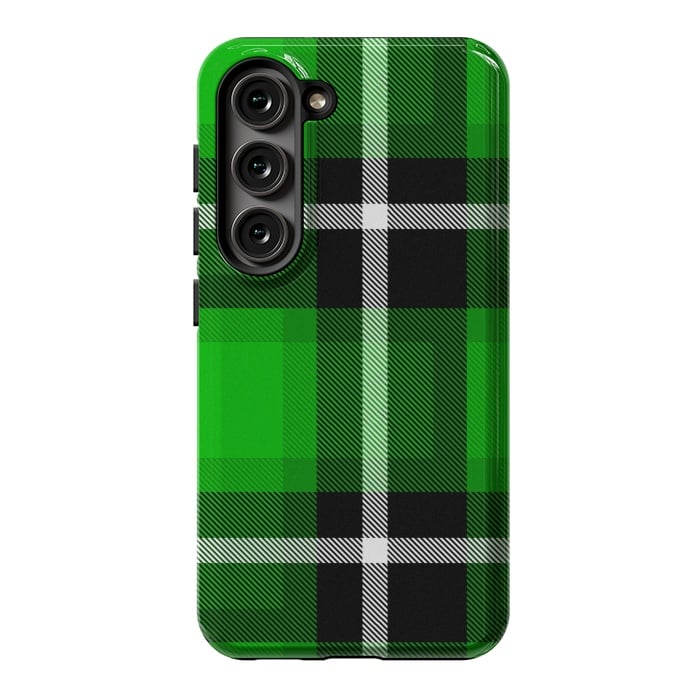Galaxy S23 StrongFit Green Scottish Plaid by TMSarts