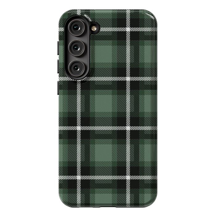 Galaxy S23 Plus StrongFit Olive Scottish Plaid by TMSarts