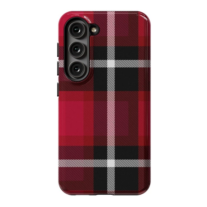 Galaxy S23 StrongFit Red Scottish Plaid by TMSarts
