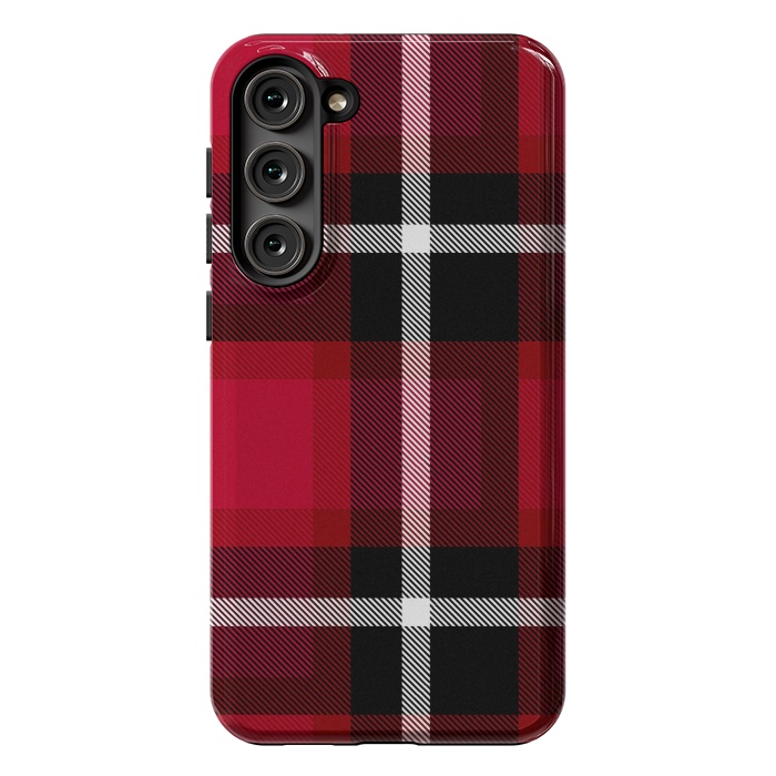 Galaxy S23 Plus StrongFit Red Scottish Plaid by TMSarts