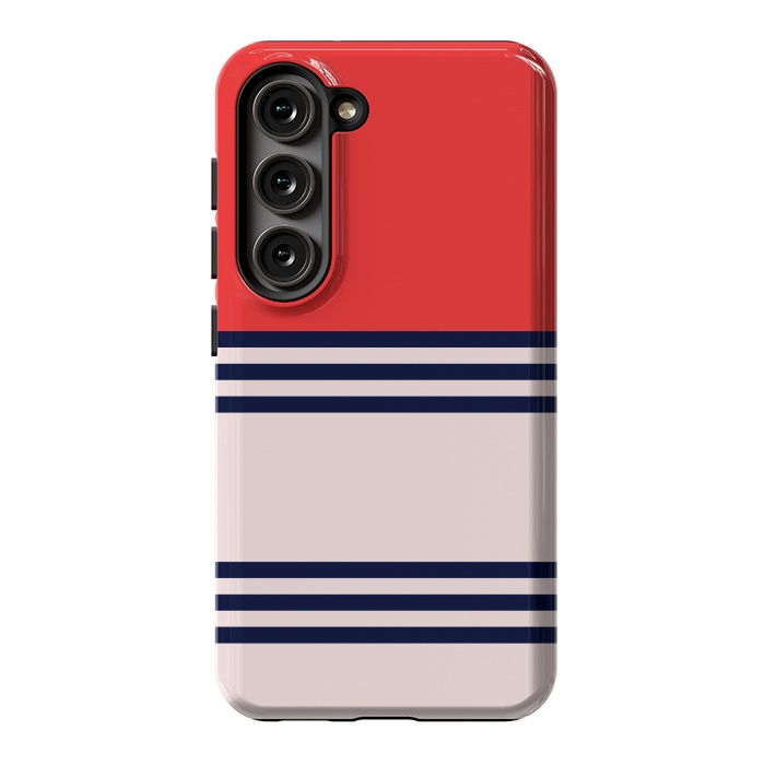 Galaxy S23 StrongFit Red Retro Stripes by TMSarts