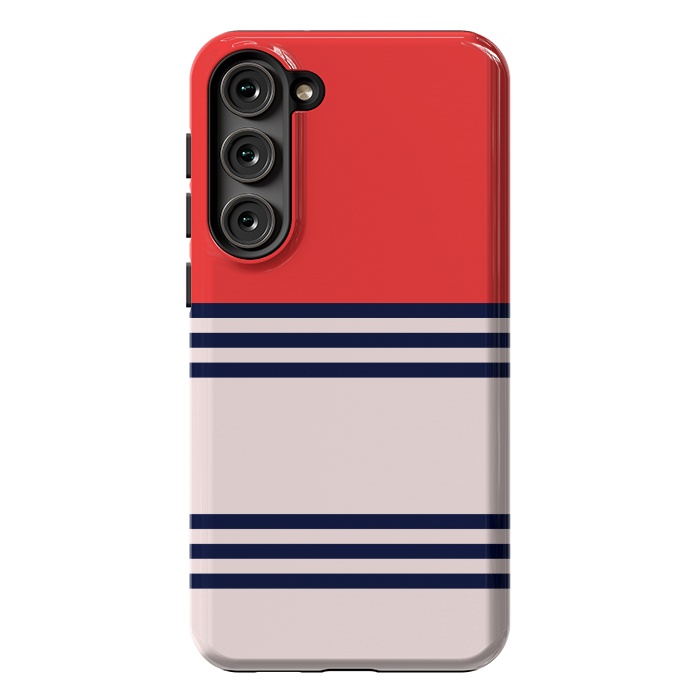 Galaxy S23 Plus StrongFit Red Retro Stripes by TMSarts