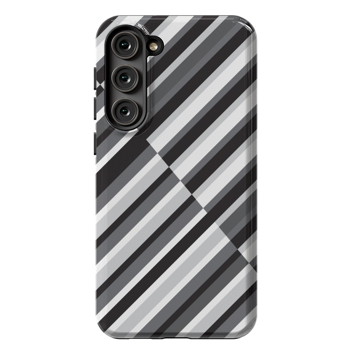 Galaxy S23 Plus StrongFit Black Crossing Striped by TMSarts