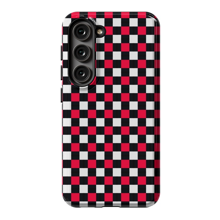 Galaxy S23 StrongFit Red and Black Checkered by TMSarts
