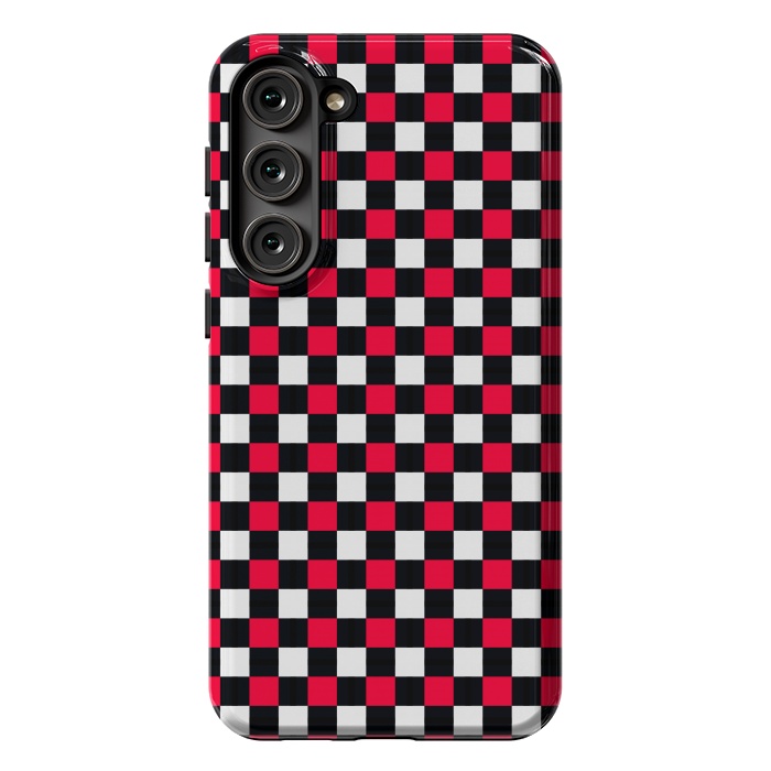 Galaxy S23 Plus StrongFit Red and Black Checkered by TMSarts