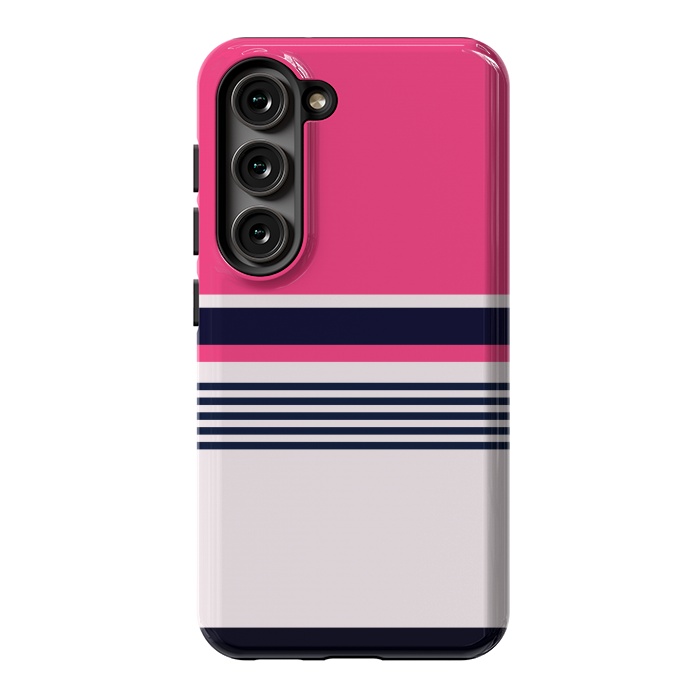 Galaxy S23 StrongFit Pink Pastel Stripes by TMSarts