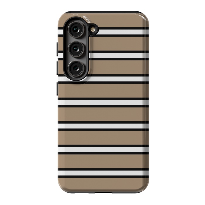 Galaxy S23 StrongFit Khaki Contrast Stripes by TMSarts