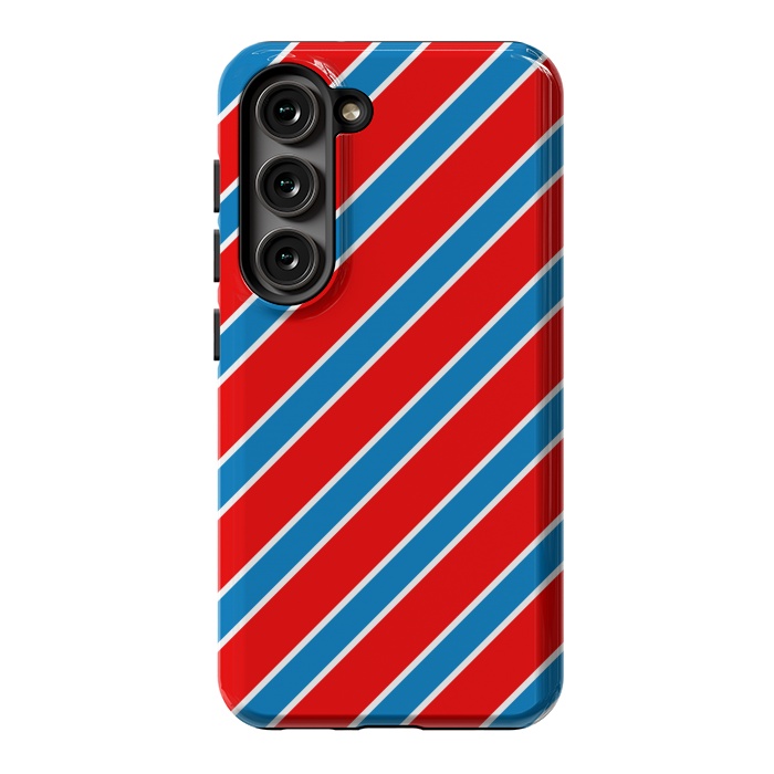 Galaxy S23 StrongFit Red Blue Diagonal Stripes by TMSarts