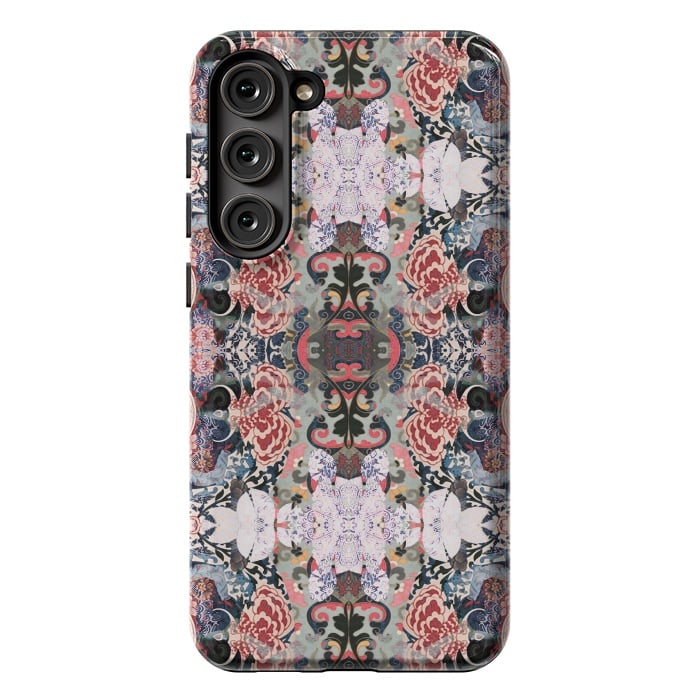 Galaxy S23 Plus StrongFit Japanese inspired floral mandala pattern by Oana 