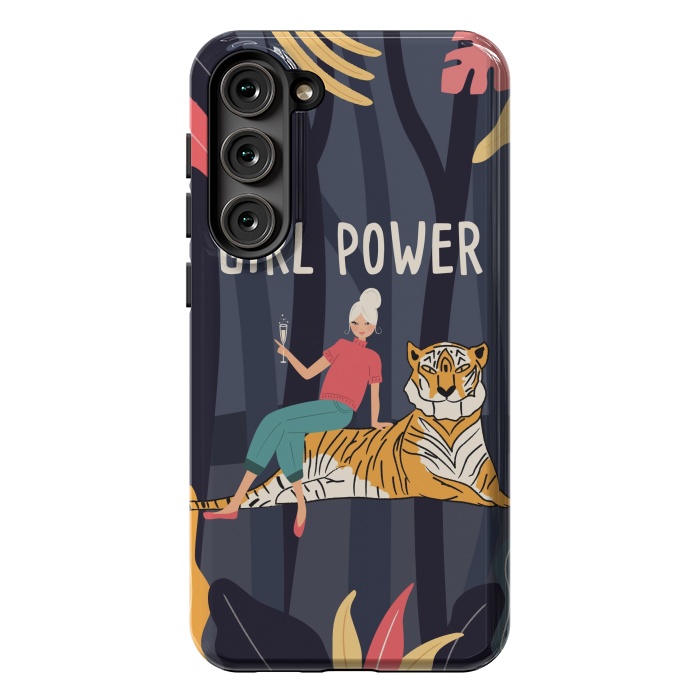 Galaxy S23 Plus StrongFit Girl Power - Woman and Tiger by Jelena Obradovic