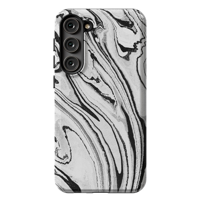 Galaxy S23 Plus StrongFit Minimal painted marble stripes by Oana 