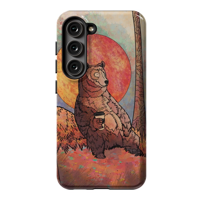 Galaxy S23 StrongFit The relaxing bear by Steve Wade (Swade)