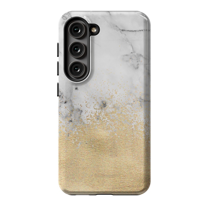 Galaxy S23 StrongFit Gold Dust on Marble by Tangerine-Tane