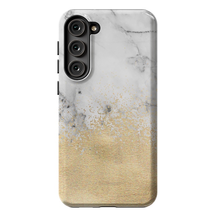 Galaxy S23 Plus StrongFit Gold Dust on Marble by Tangerine-Tane