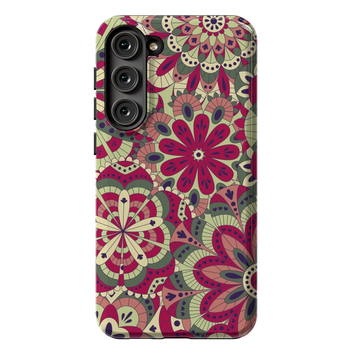 Galaxy S23 Plus StrongFit Floral Made with Many Mandalas by ArtsCase