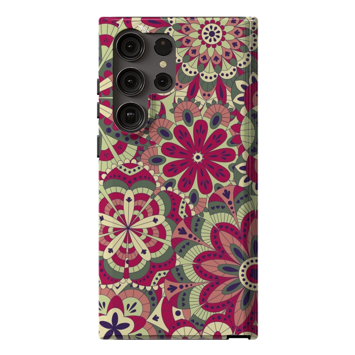 Galaxy S23 Ultra StrongFit Floral Made with Many Mandalas by ArtsCase