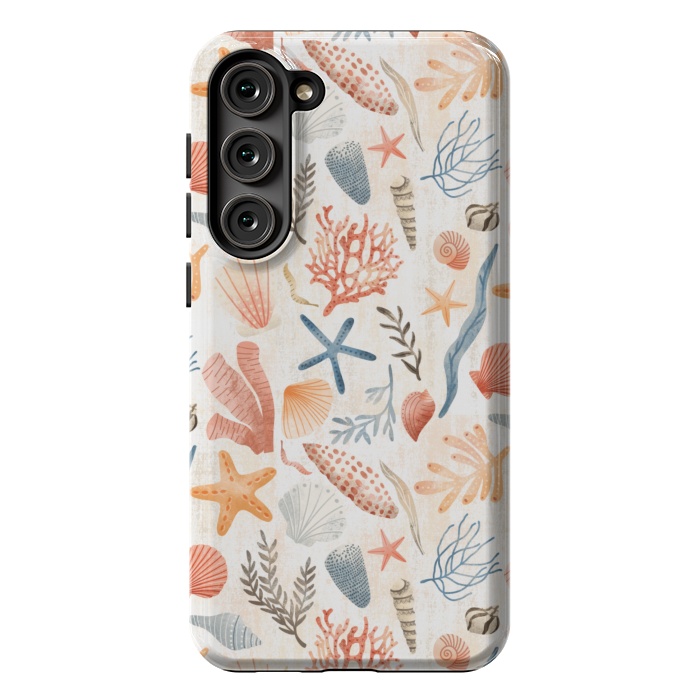Galaxy S23 Plus StrongFit Vintage Seashells by Noonday Design