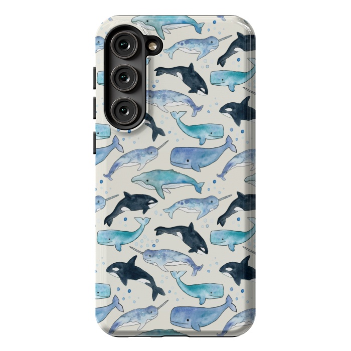 Galaxy S23 Plus StrongFit Whales, Orcas & Narwhals by Tangerine-Tane