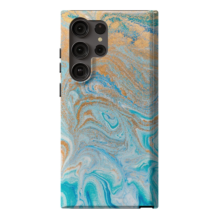Galaxy S23 Ultra StrongFit Blue Marbling Artwork by ArtsCase