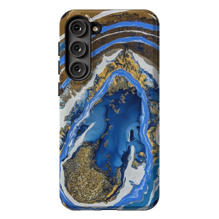 Galaxy S23 Plus StrongFit Gold and blue geode  by Winston