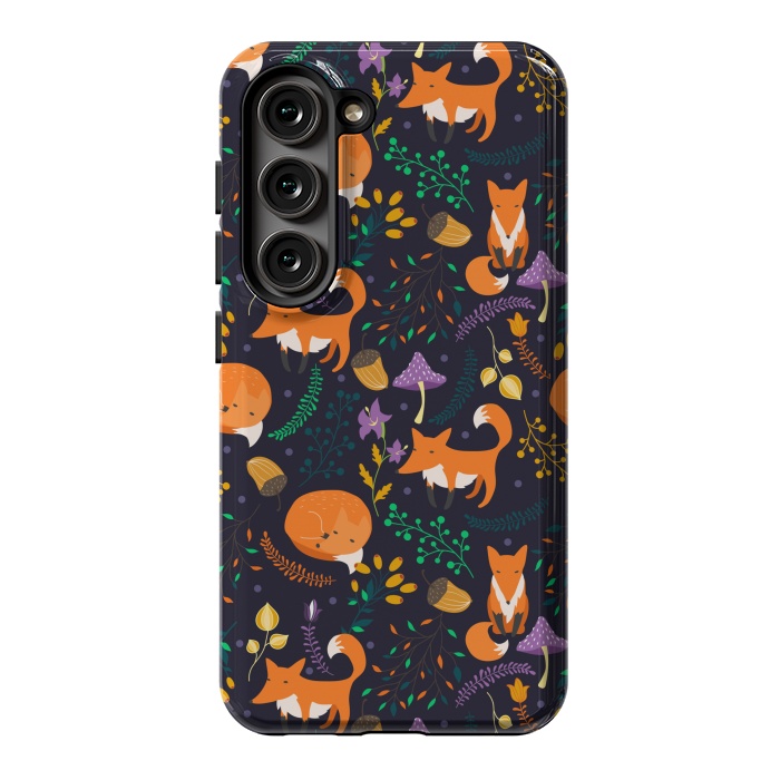 Galaxy S23 StrongFit Cute foxes by Julia Badeeva