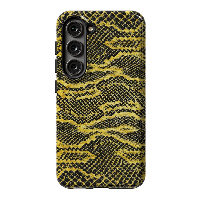 Galaxy S23 StrongFit Black and Gold Snake Skin II by Art Design Works