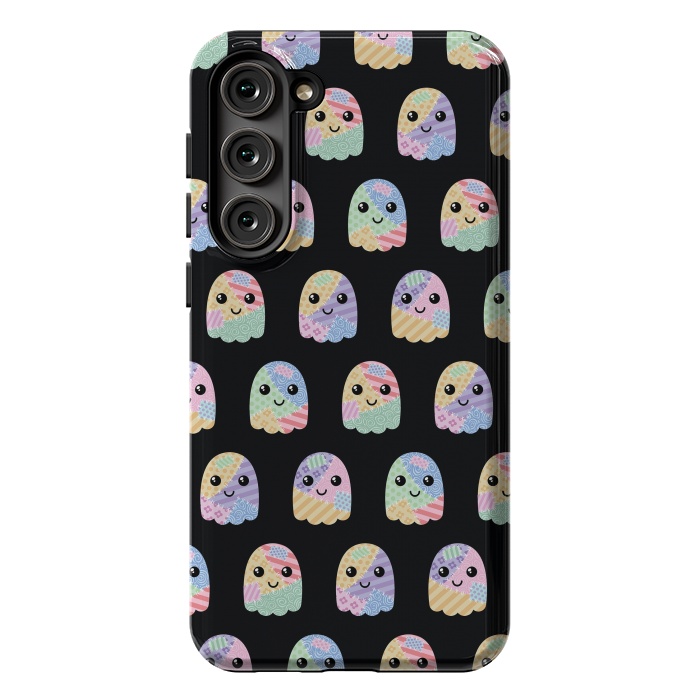 Galaxy S23 Plus StrongFit Patchwork ghost pattern by Laura Nagel
