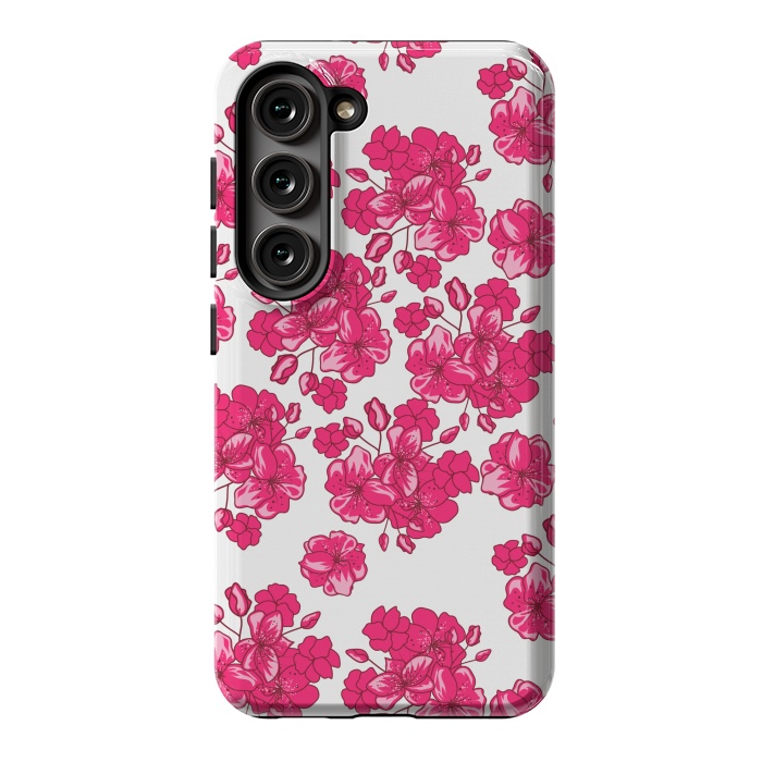 Galaxy S23 StrongFit pink floral print 2 by MALLIKA