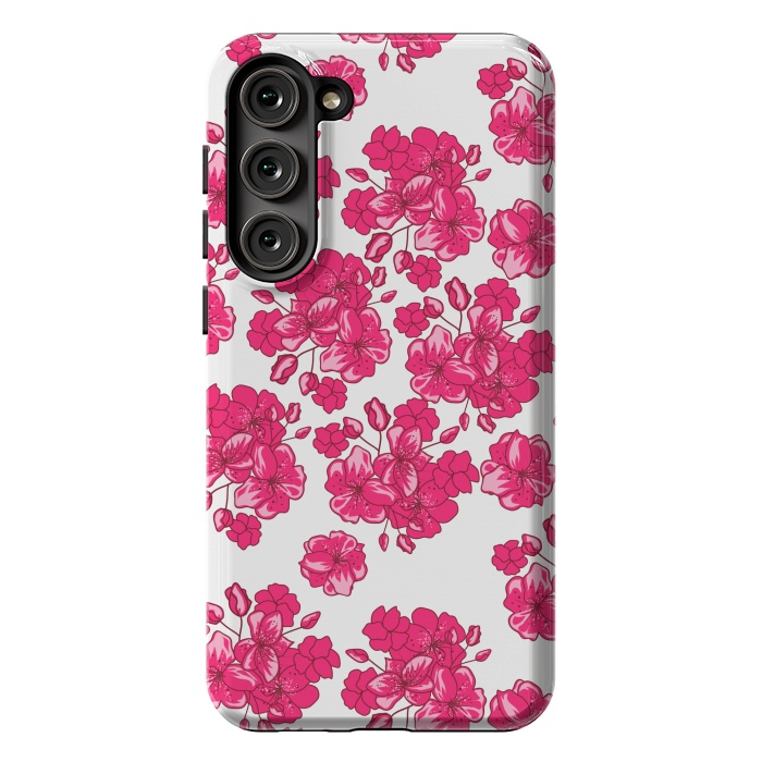 Galaxy S23 Plus StrongFit pink floral print 2 by MALLIKA