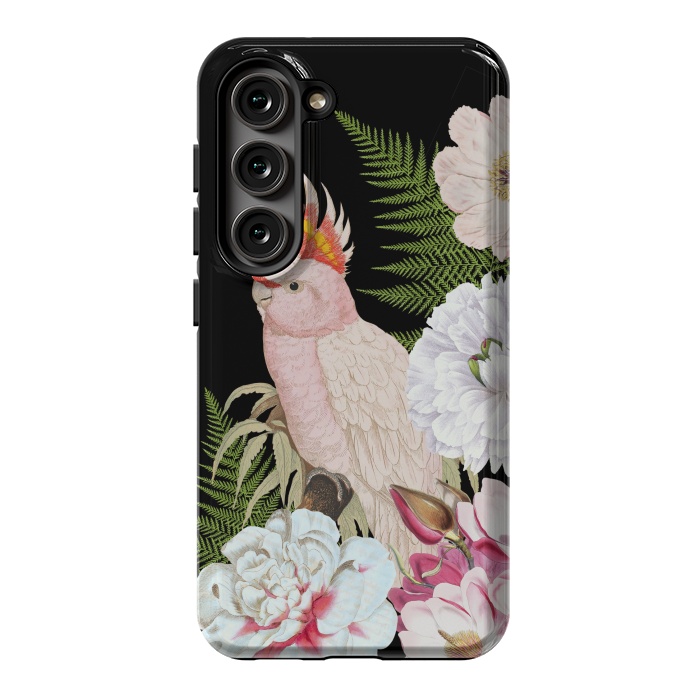 Galaxy S23 StrongFit Vintage Cockatoo in Flower Jungle by  Utart