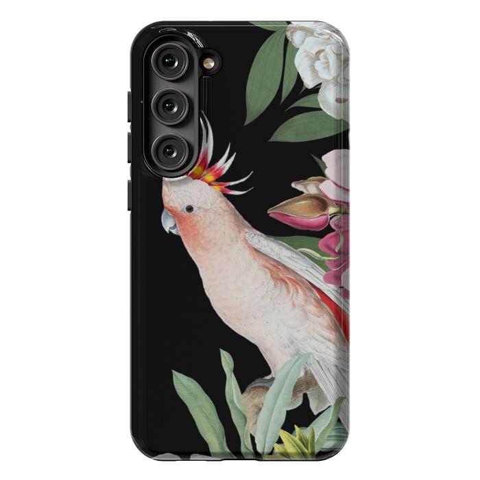 Galaxy S23 Plus StrongFit Vintage Pink Cockatoo with Tropical Flowers by  Utart