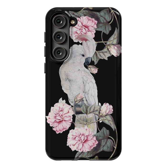 Galaxy S23 Plus StrongFit Nostalgic White Cockatoo With Pink Flowers by  Utart