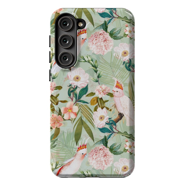 Galaxy S23 Plus StrongFit Vintage Cockatoos Flowers Jungle by  Utart