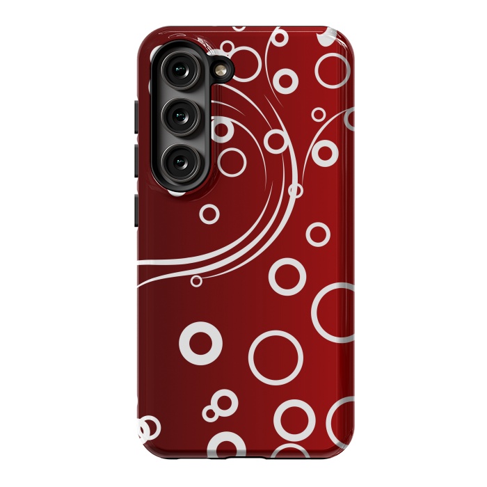 Galaxy S23 StrongFit White Abstracts on Red by Texnotropio