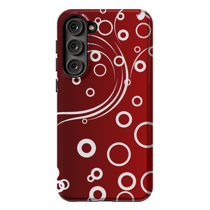 Galaxy S23 Plus StrongFit White Abstracts on Red by Texnotropio