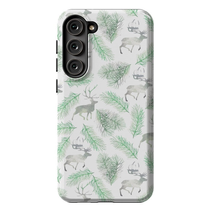 Galaxy S23 Plus StrongFit Deer and pine branches by Julia Badeeva