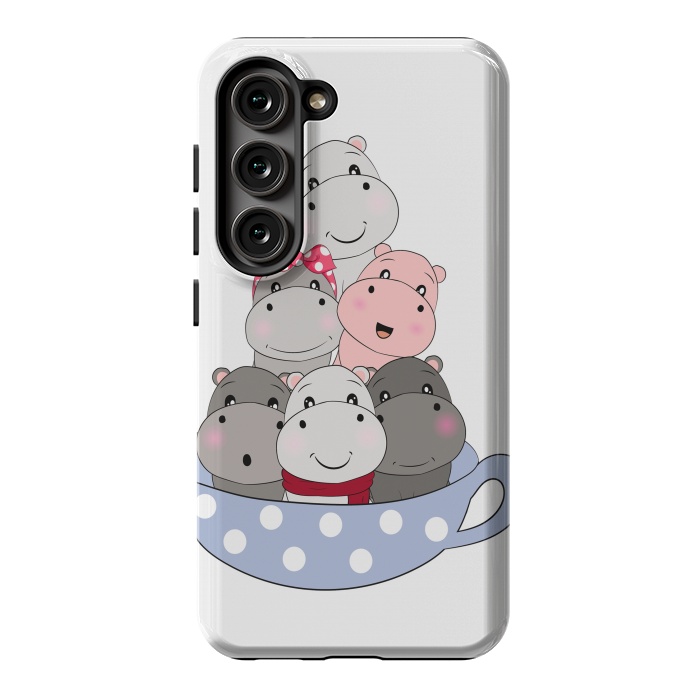 Galaxy S23 StrongFit cute hippos by haroulita