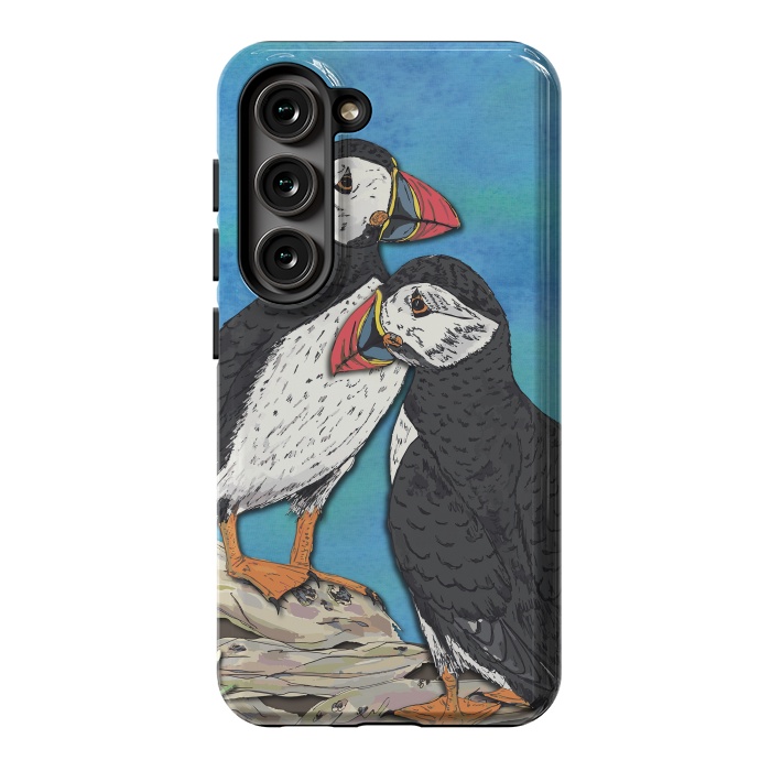 Galaxy S23 StrongFit Puffin Perfection by Lotti Brown