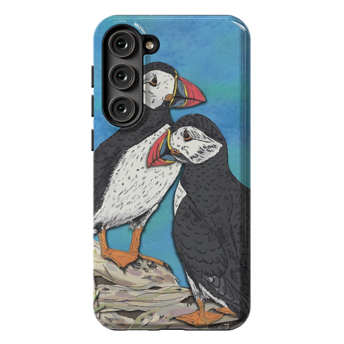 Galaxy S23 Plus StrongFit Puffin Perfection by Lotti Brown