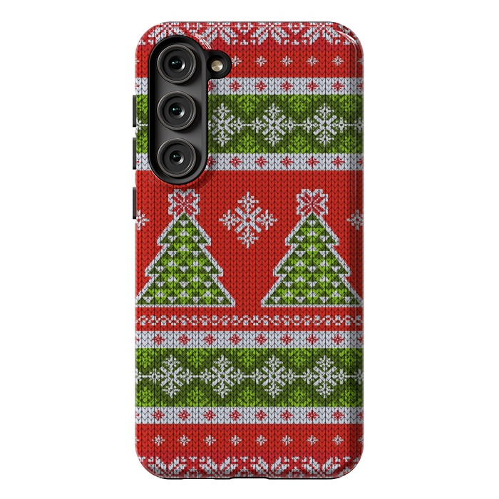 Galaxy S23 Plus StrongFit Ugly christmas sweater pattern  by Winston