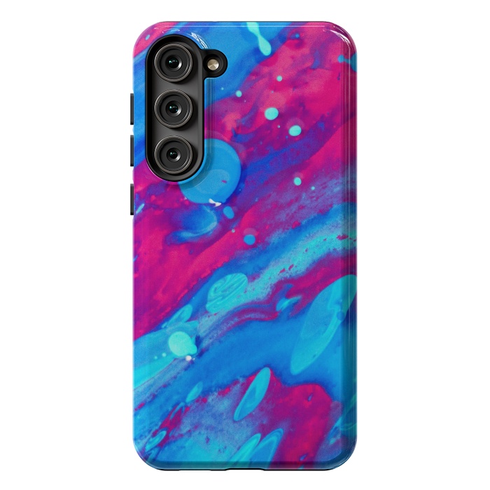 Galaxy S23 Plus StrongFit Pink and blue abstract painting  by Winston