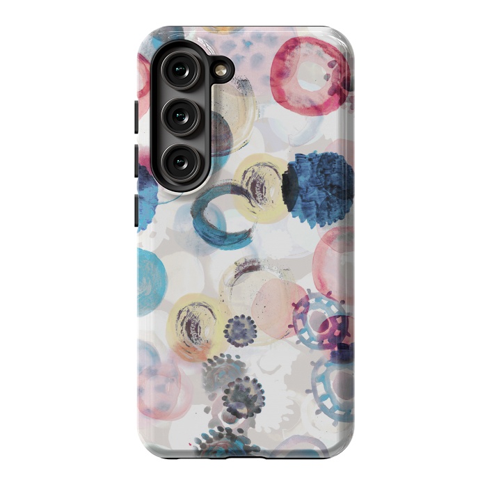 Galaxy S23 StrongFit Colorful painted spots by Oana 