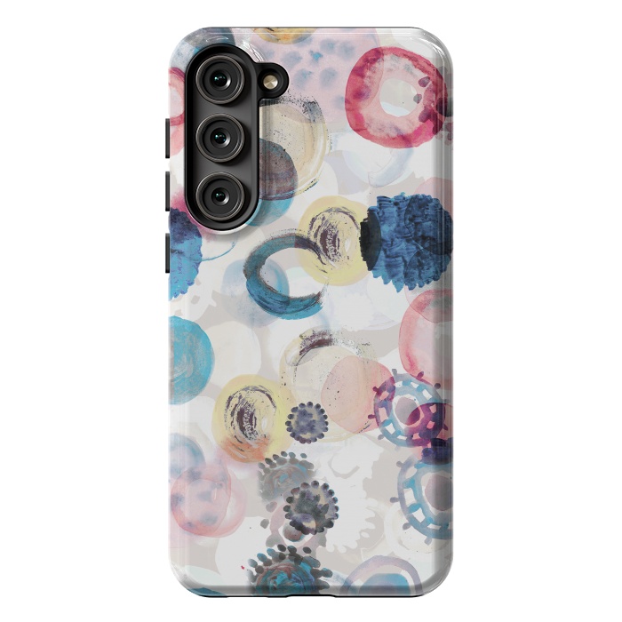 Galaxy S23 Plus StrongFit Colorful painted spots by Oana 