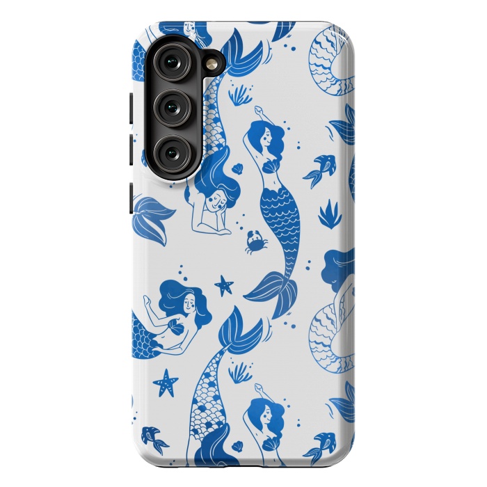 Galaxy S23 Plus StrongFit blue mermaid pattern by MALLIKA