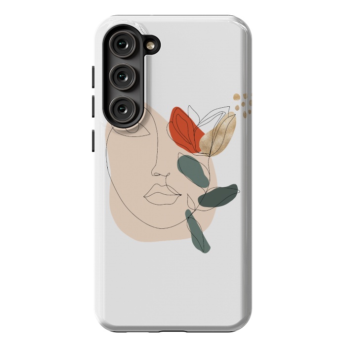 Galaxy S23 Plus StrongFit Lineart Face Floral  by DaDo ART