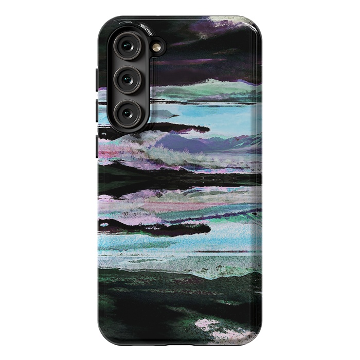 Galaxy S23 Plus StrongFit Mountain landscape textured modern painting by Oana 