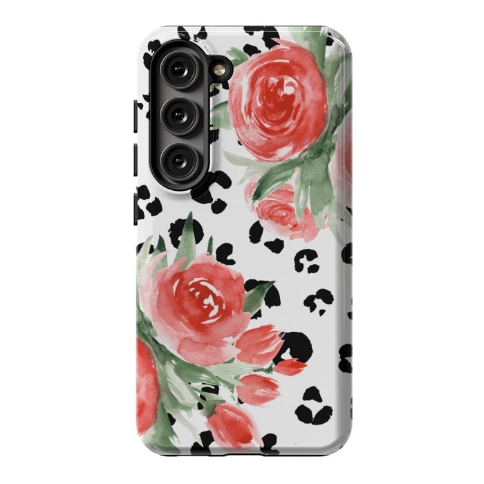Galaxy S23 StrongFit Roses and leopard by Julia Badeeva