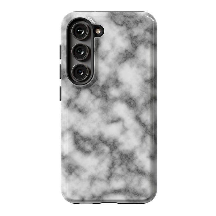 Galaxy S23 StrongFit Black and White Marble Texture by Julie Erin Designs