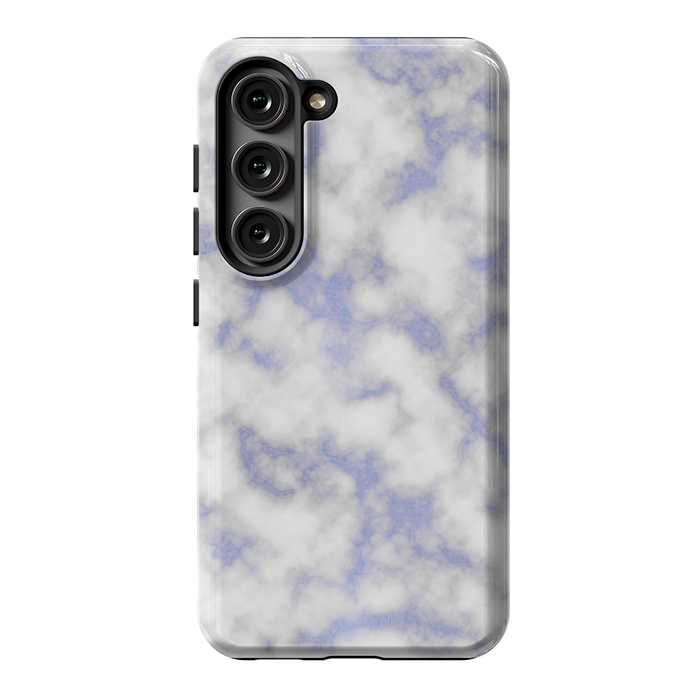 Galaxy S23 StrongFit Blue and White Marble Texture by Julie Erin Designs