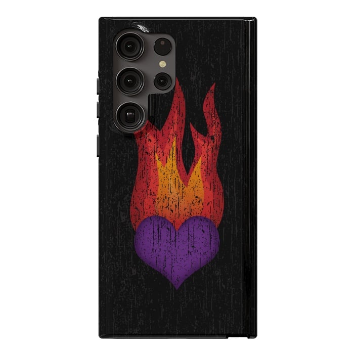 Galaxy S23 Ultra StrongFit Heart on Fire by Majoih